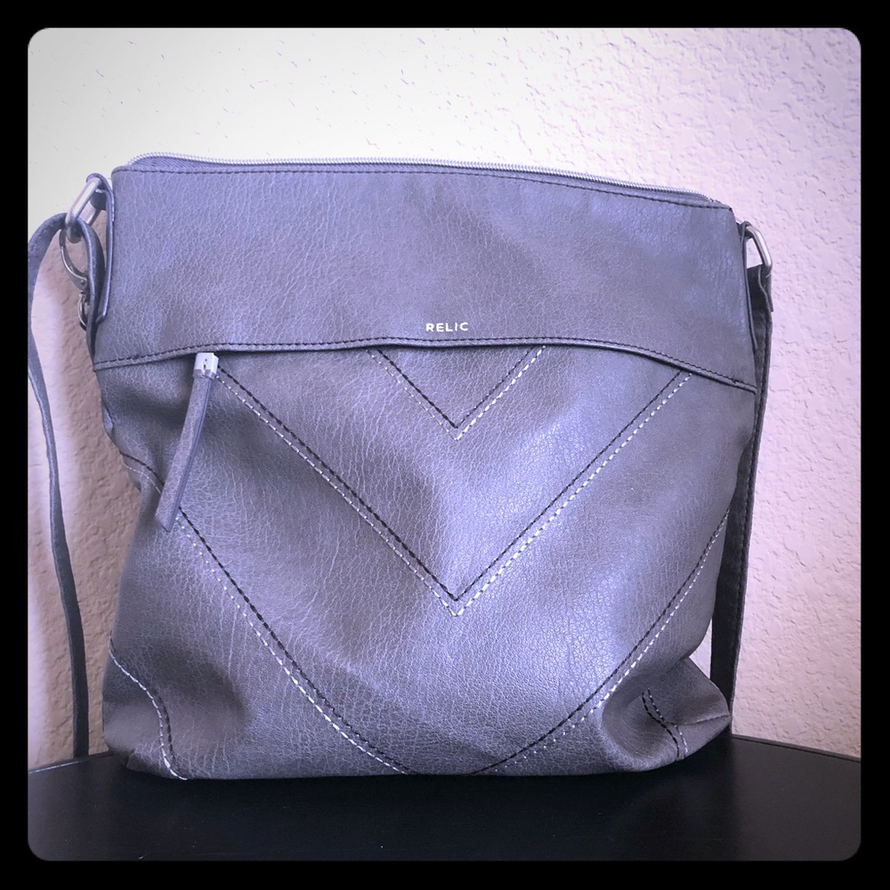 NWOT gray leather purse